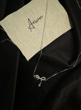 Arwen studio｜双重奏 s925纯银蝴蝶结项链轻奢小众爆款生日礼物