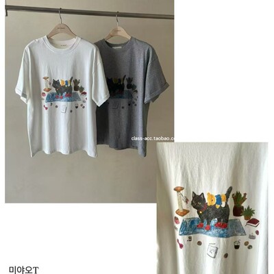 class韩国直邮030409 self service 韩代2026款  小猫短袖T