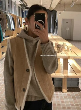 class韩国直邮111407 ROMANTICIZE 韩代2025款两面穿皮毛一体马甲