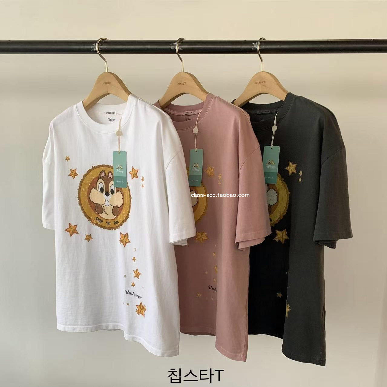 class韩国直邮121601 UNDERSON韩代福利迪士尼联名款奇奇蒂蒂短袖