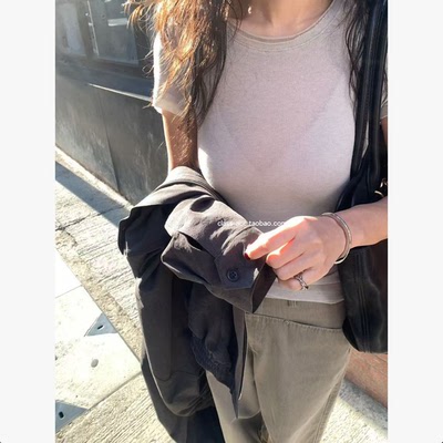 class韩国直邮012205 UNDERSON 韩代2026款切边纯欲系小漂亮短袖T