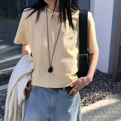 class韩国直邮1032702 THE ABLE 韩代2026款  刺绣荷包蛋短袖T