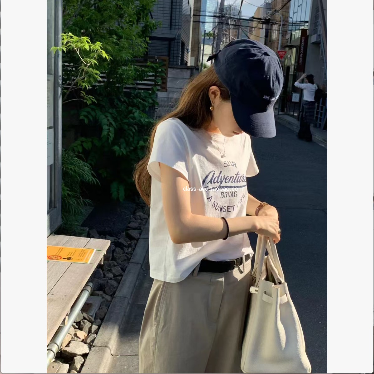 class韩国直邮060411 OUNCE 韩代2026款  美式字母短袖T