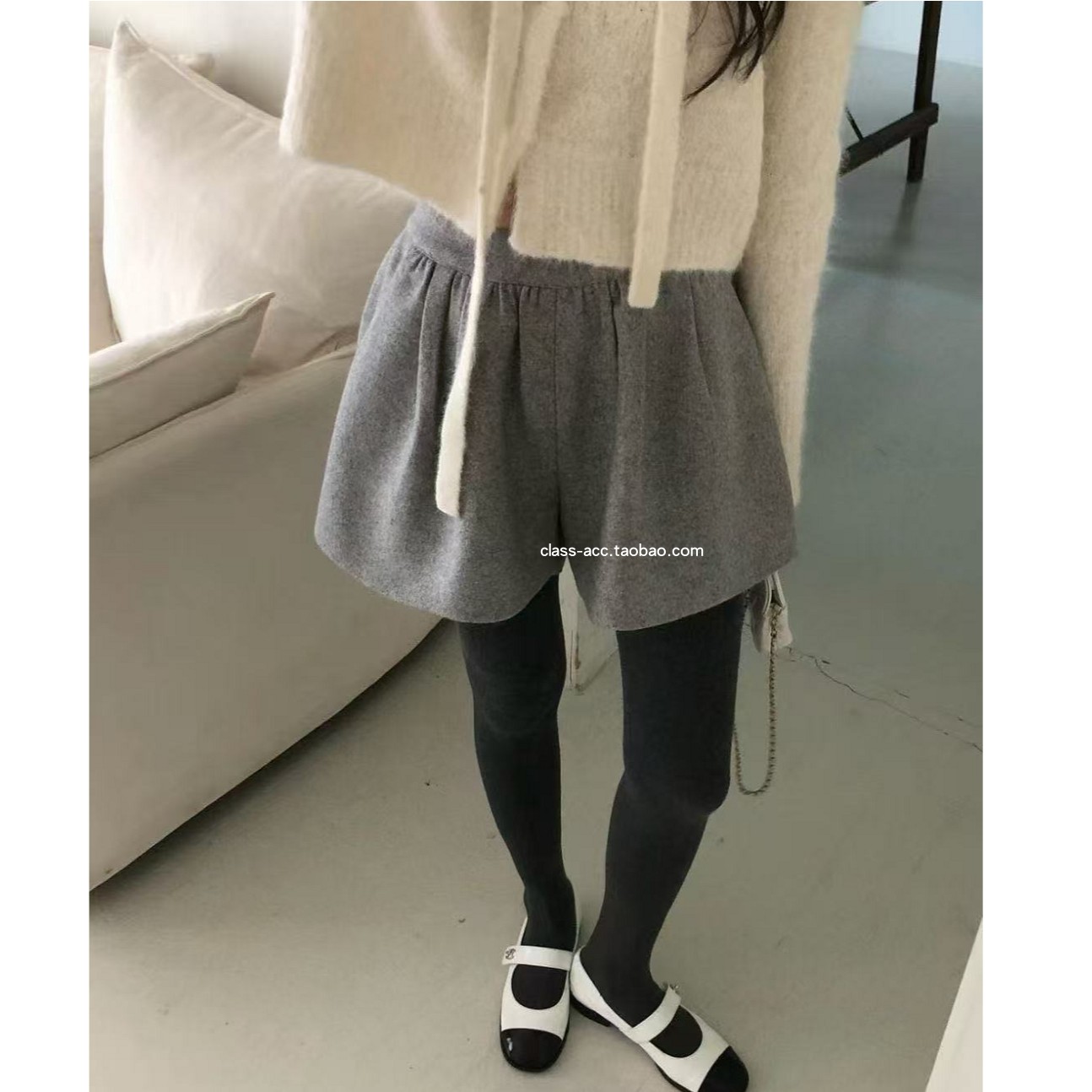 class韩国直邮120701 VEGETABLE 韩代2025款  羊毛毛呢短裤