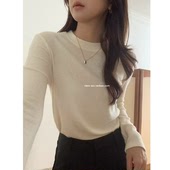 韩代2025款 韩现class韩国直邮111401 LEMIU 天丝羊毛圆领打底T