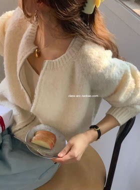 class韩国直邮122303 OUNCE 韩代2025款  氛围感拉链毛衣开衫