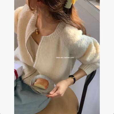 class韩国直邮122303 OUNCE 韩代2025款  氛围感拉链毛衣开衫
