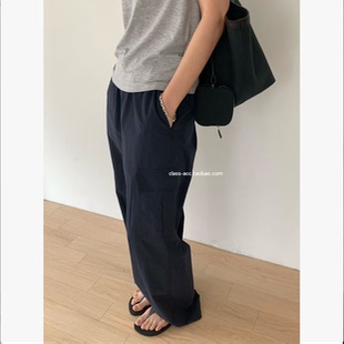 class韩国直邮052506 MONIQUE 韩代2026松紧腰轻薄休闲工装裤