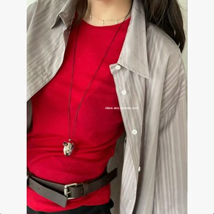 class韩国直邮011802 atmosphere 韩代2026款  天丝羊毛圆领打底T