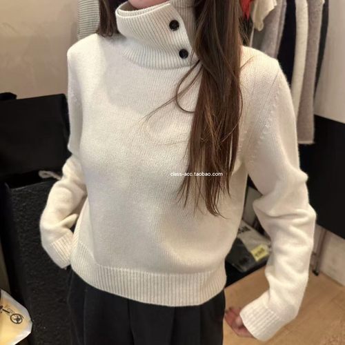 class韩国直邮120109 Lamagie femme 韩代2025款  纽扣高领毛衣