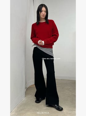 class韩国直邮122406 Helvetica 韩代2025款  条绒显瘦微喇裤