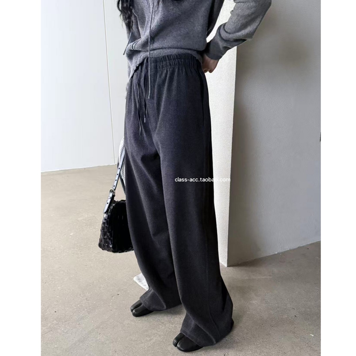 class韩国直邮113003 KONI 韩代2025款  松紧腰垂顺羊毛裤