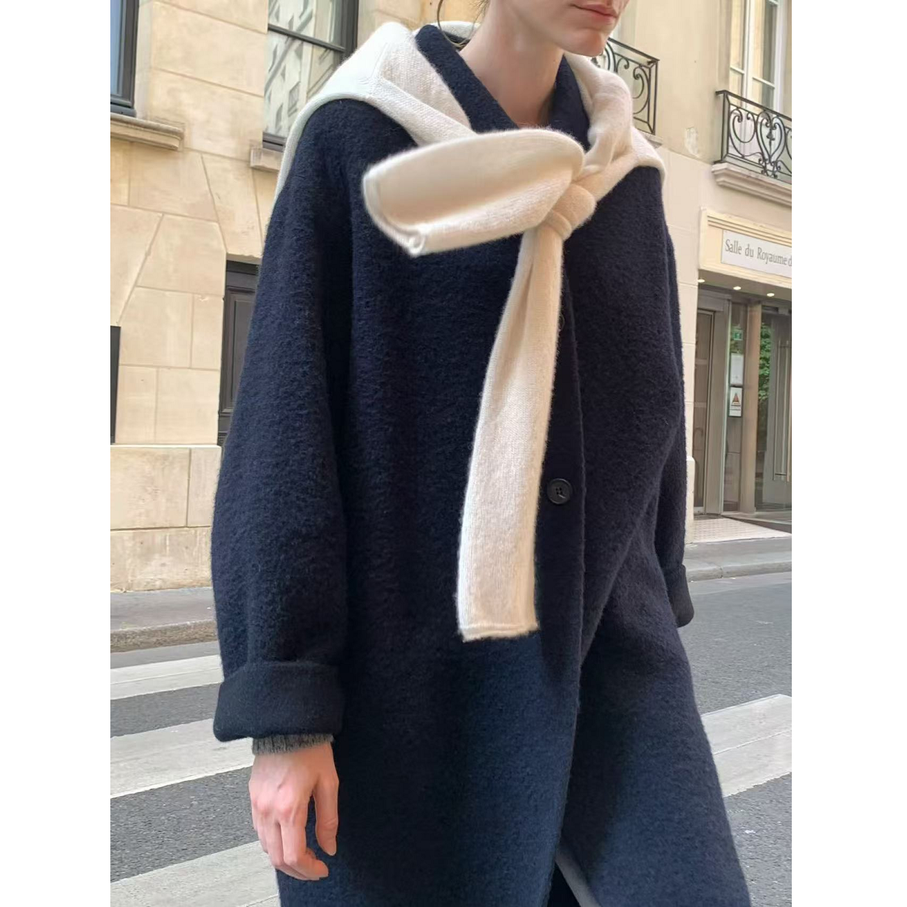 class韩国直邮110903 cream 韩代25苏丽羊驼毛三粒扣长款毛呢大衣