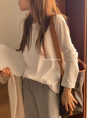 class韩国直邮121116 OUNCE 韩代2025款  宽松版圆领加绒T