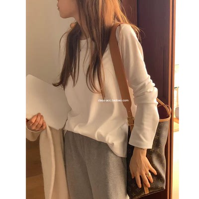 class韩国直邮121116 OUNCE 韩代2025款  宽松版圆领加绒T