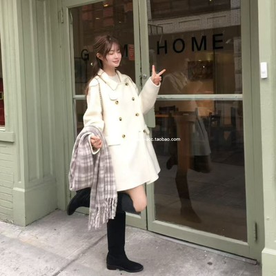 class韩国直邮122809 VEGETABLE 韩代2025款  双排扣毛呢大衣