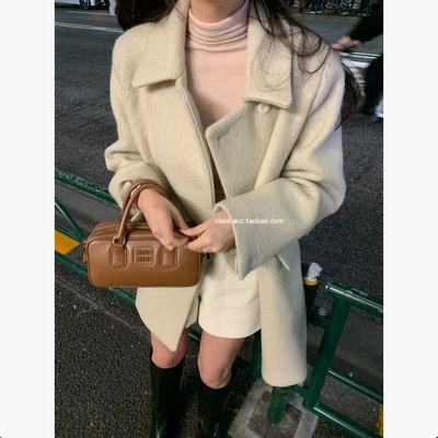 国现class韩国直邮010501 Riette 韩代2026福利  设计款毛呢大衣