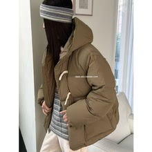 韩现class韩国直邮111110 MUCH 韩代2025鸭绒8:2牛角扣连帽羽绒服