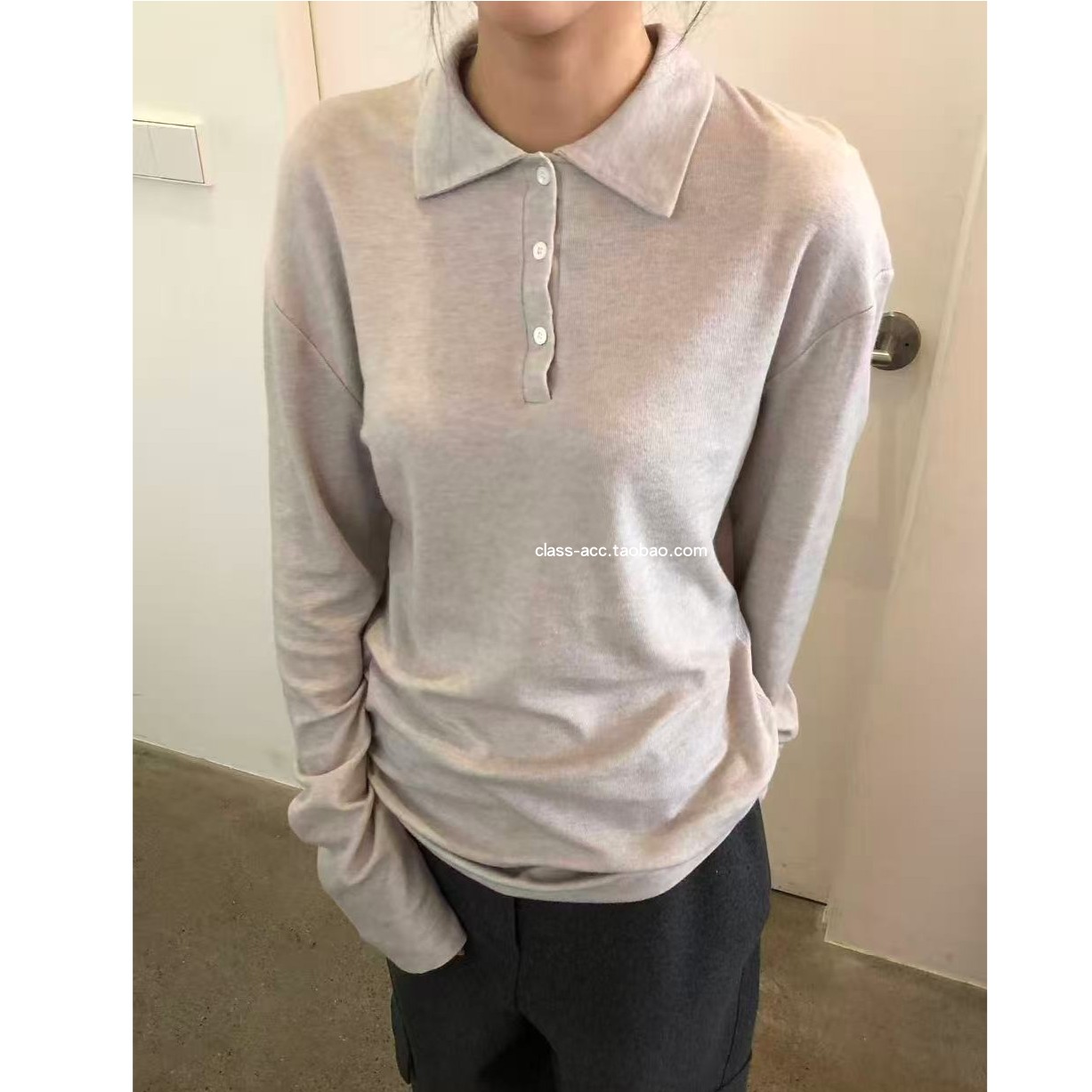 class韩国直邮102605 select market 韩代2025 柔软宽松polo针织T