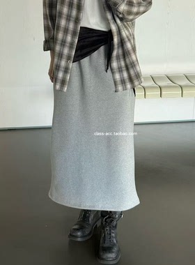 class韩国直邮110603 EST 韩代2025款  松紧腰加绒卫裙