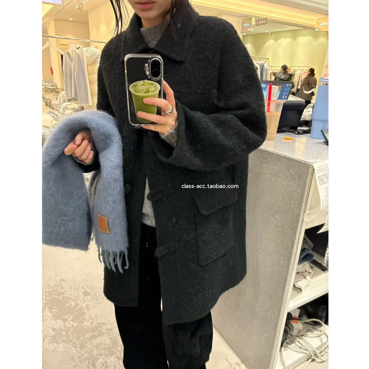 class韩国直邮102915 gallery 韩代2025款  羊驼毛＋羊毛毛呢大衣