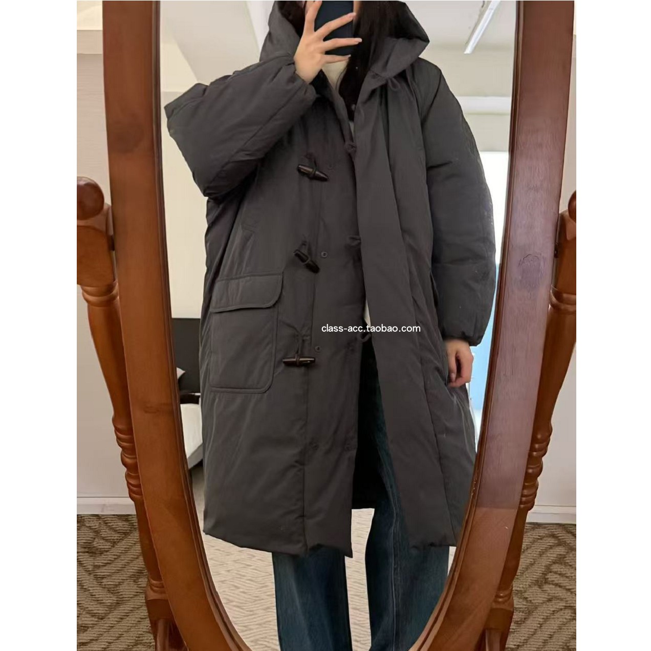 class韩国直邮111404 BRUNI 韩代2025  爆款牛角扣鹅绒羽绒服