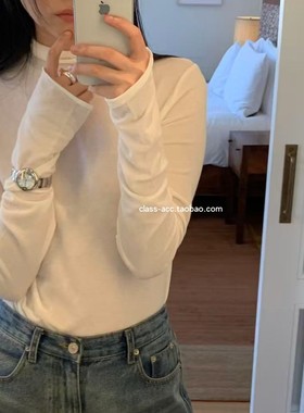 class韩国直邮101918 JINSIM 韩代2025款  高领长袖打底T