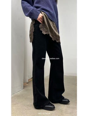 现class韩国直邮120406 Helvetica 韩代25内里加绒磨毛微喇牛仔裤