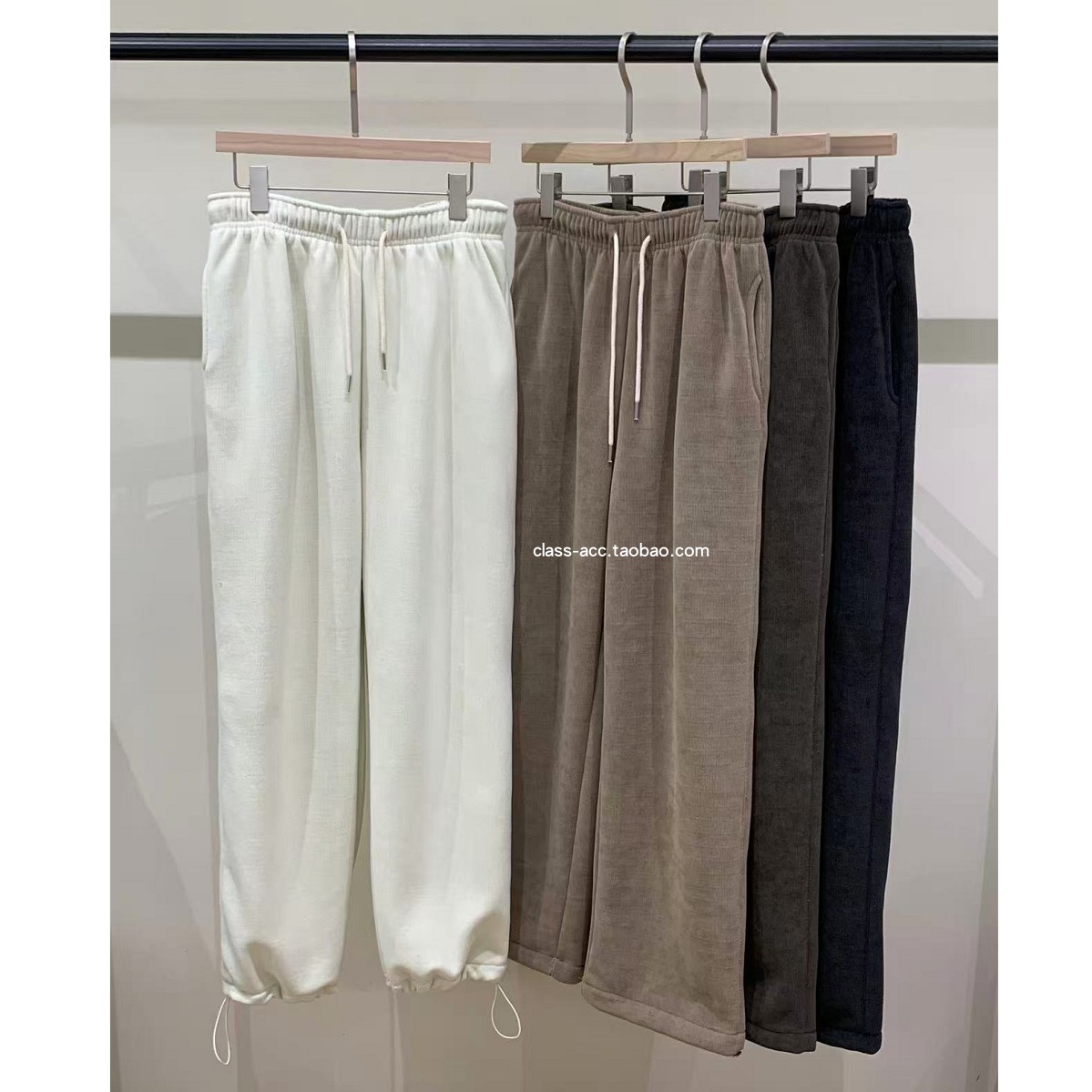 class韩国直邮121503 Gilli 韩代2025款  柔软颗粒绒可束脚卫裤