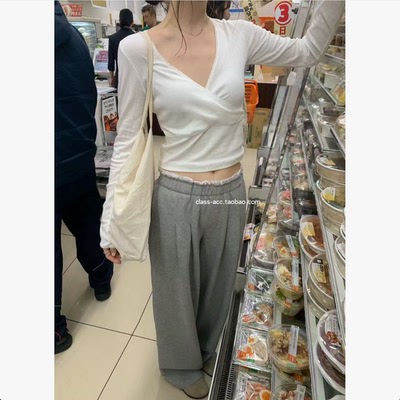 class韩国直邮022326 VEGETABLE 韩代2026款  松紧腰拼接卫裤
