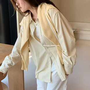 韩现class韩国直邮022210 OBJECT 韩代2026款  棉1oo宽松衬衫