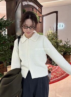 class韩国直邮010705 TOOGOOD 韩代2026款双头拉链小翻领针织开衫