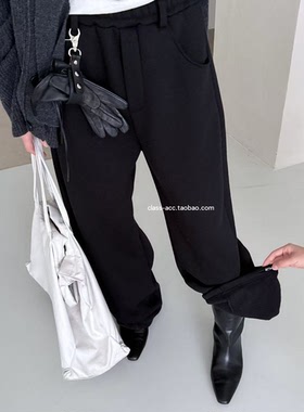 class韩国直邮113002 KONI 韩代2025款  松紧腰可束脚加绒卫裤