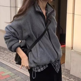 class韩国直邮112404 双头拉链摇粒绒外套 OUNCE韩代2025款