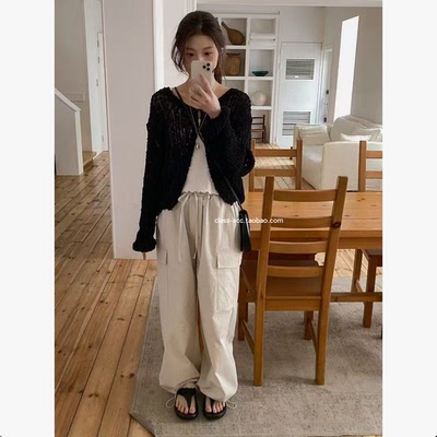 class韩国直邮030906 ERUME 韩代2026款   松紧腰工装休闲裤