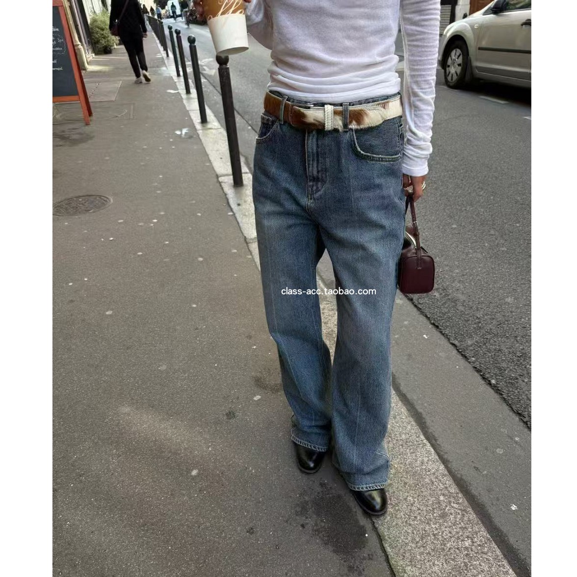 class韩国直邮120707 VEGETABLE 韩代2025款  复古水洗直筒牛仔裤