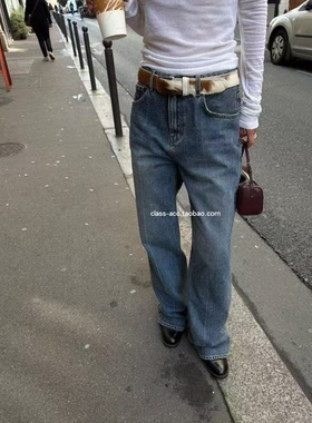 class韩国直邮120707 VEGETABLE 韩代2025复古水洗直筒牛仔裤