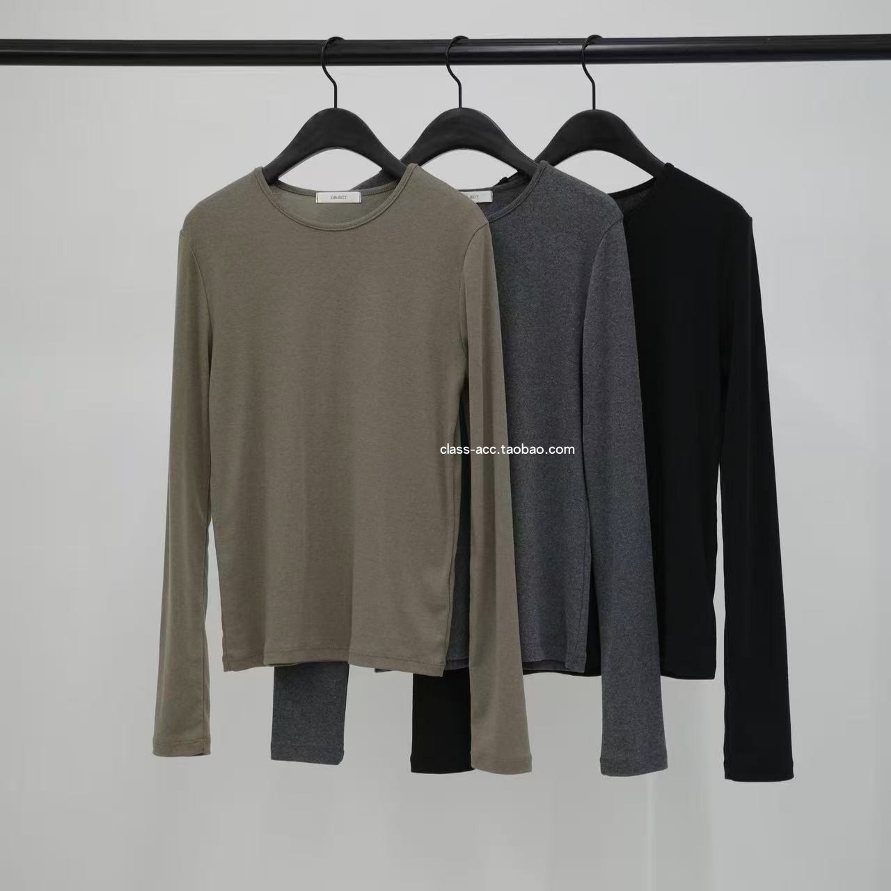 class韩国直邮121703 OBJECT 韩代2025款  圆领打底T