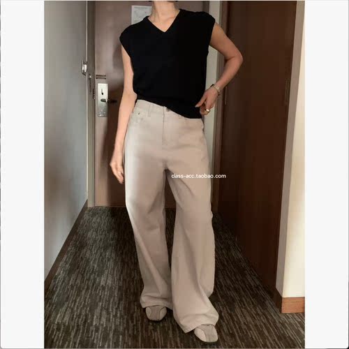class韩国直邮051908 Gilli 韩代2026款  棉1oo直筒休闲裤