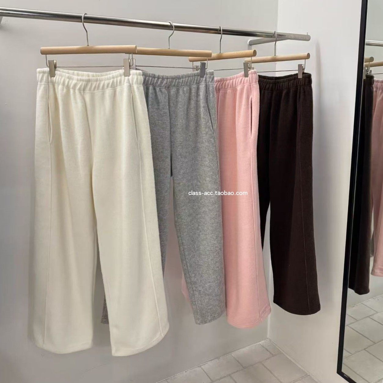 class韩国直邮103017 PLACOR 韩代2025款  松紧腰可束脚羊毛卫裤