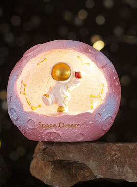 宇航员星球小夜灯太空人星星灯男孩女孩生日礼物办公桌面树脂摆件