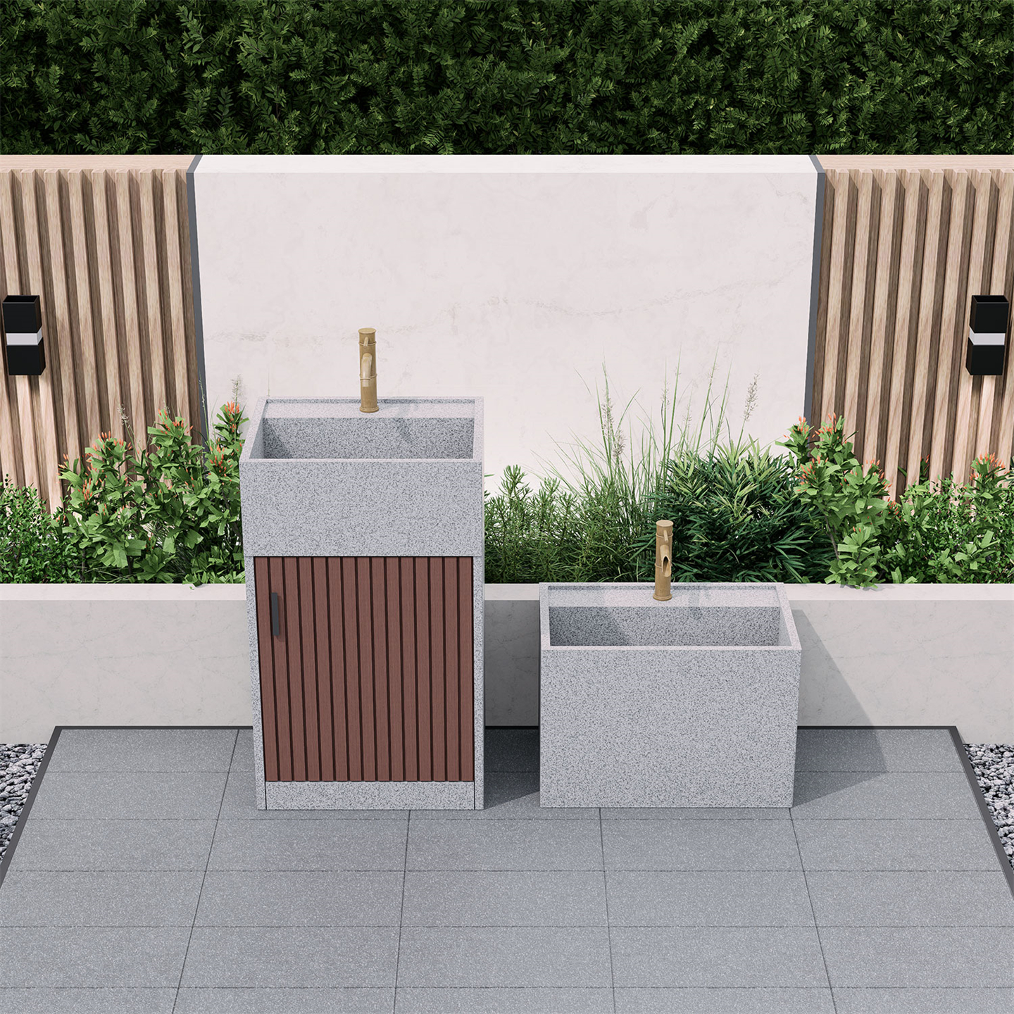 户外立柱式洗脸盆防冻石头