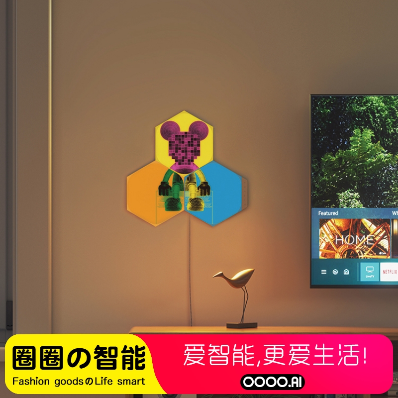 Nanoleaf奇光万物艺术米奇创意联名智能奇光板家居装饰氛围灯