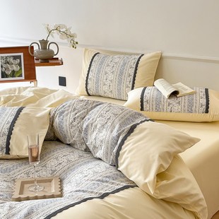 复古60支四件套100全棉床单碎花被套O公主风四季 法式 床上用品4