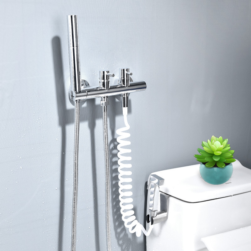 全铜高压酒店用卫生间增压马桶喷枪伴侣妇洗器水龙头冲洗器挂墙式