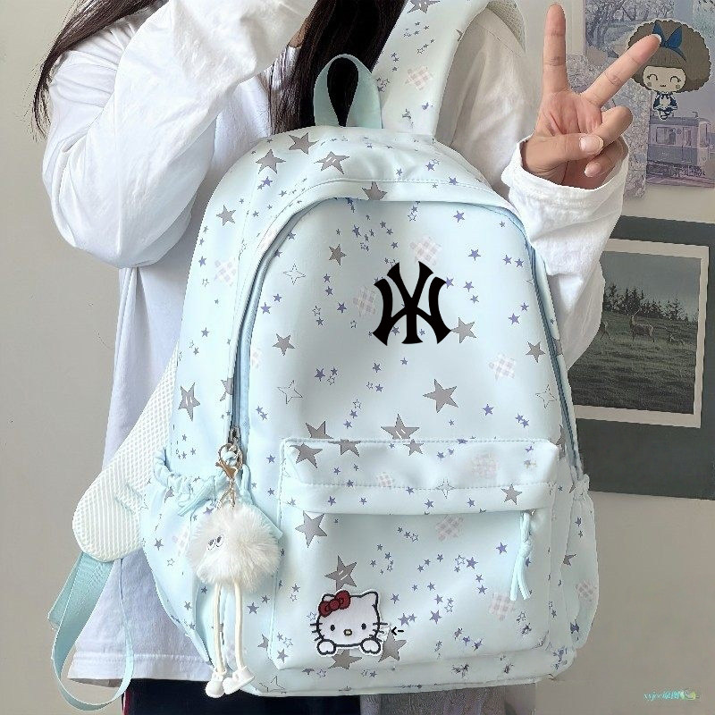 2026春季书包女初高中生大容量星星印花双肩包韩版小众ins电脑包