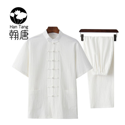 夏季棉麻爸爸复古休闲汉服唐装