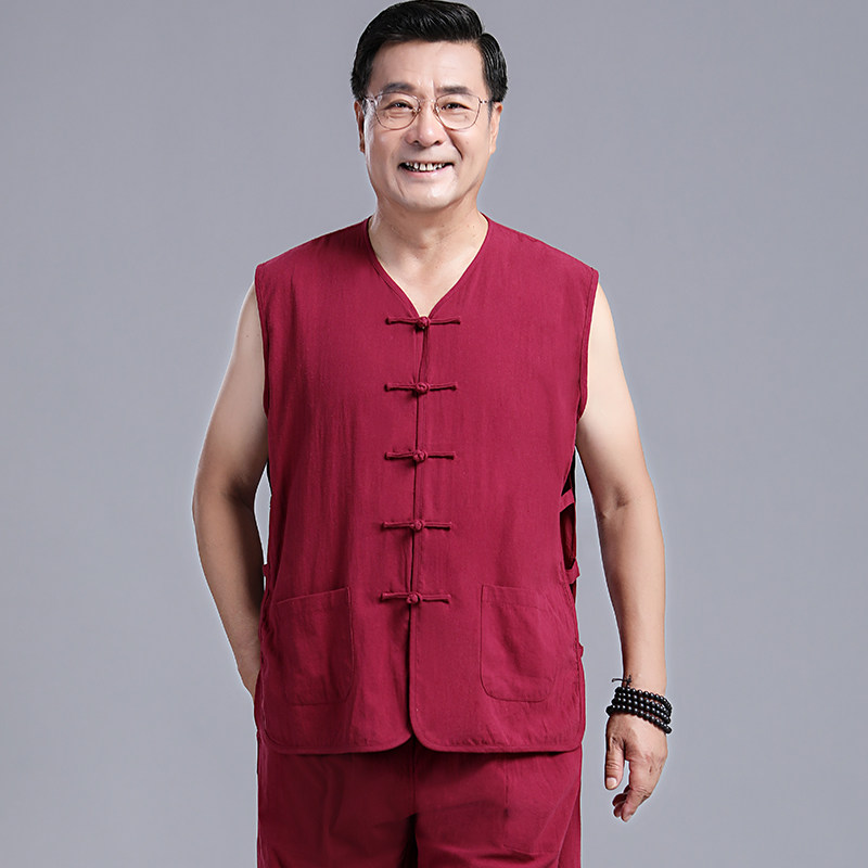 夏季镂空中式风背心坎肩茶服马甲