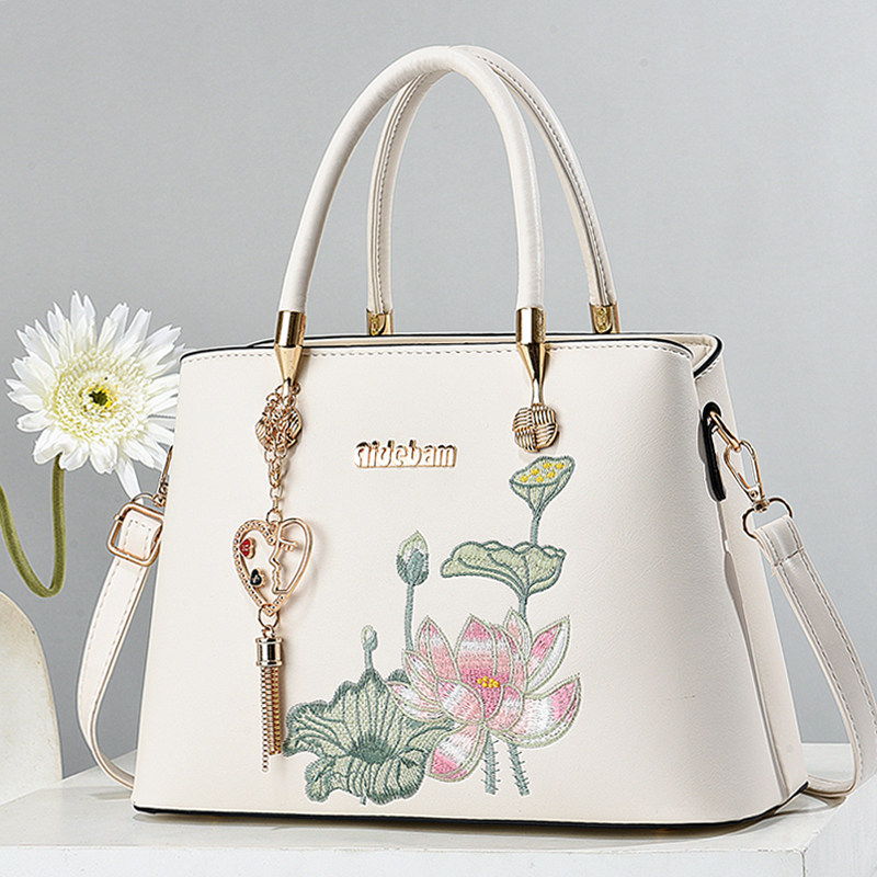 大容量新中式国风刺绣妈妈包包中年女士大气中国风婆婆斜挎手提包