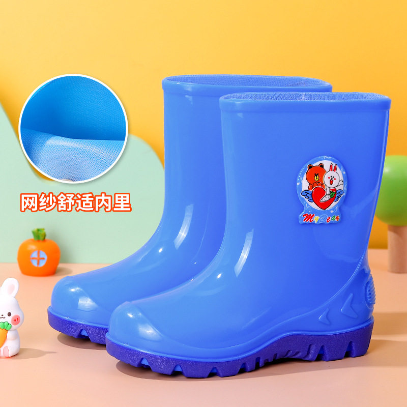 儿童雨鞋加绒加厚韩版男卡通中童